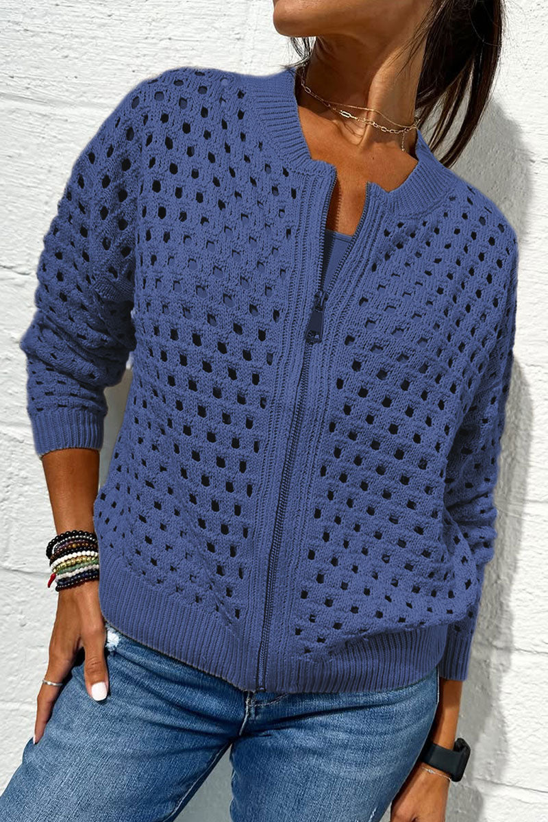 Veste en tricot avec fermeture éclair