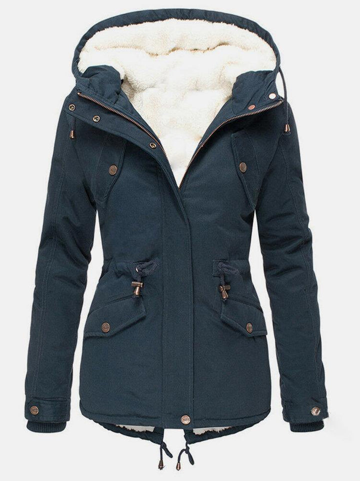 Claire Veste d’Hiver Femme – Manteau Chaud Imperméable avec Capuche &amp; Doublure Douce