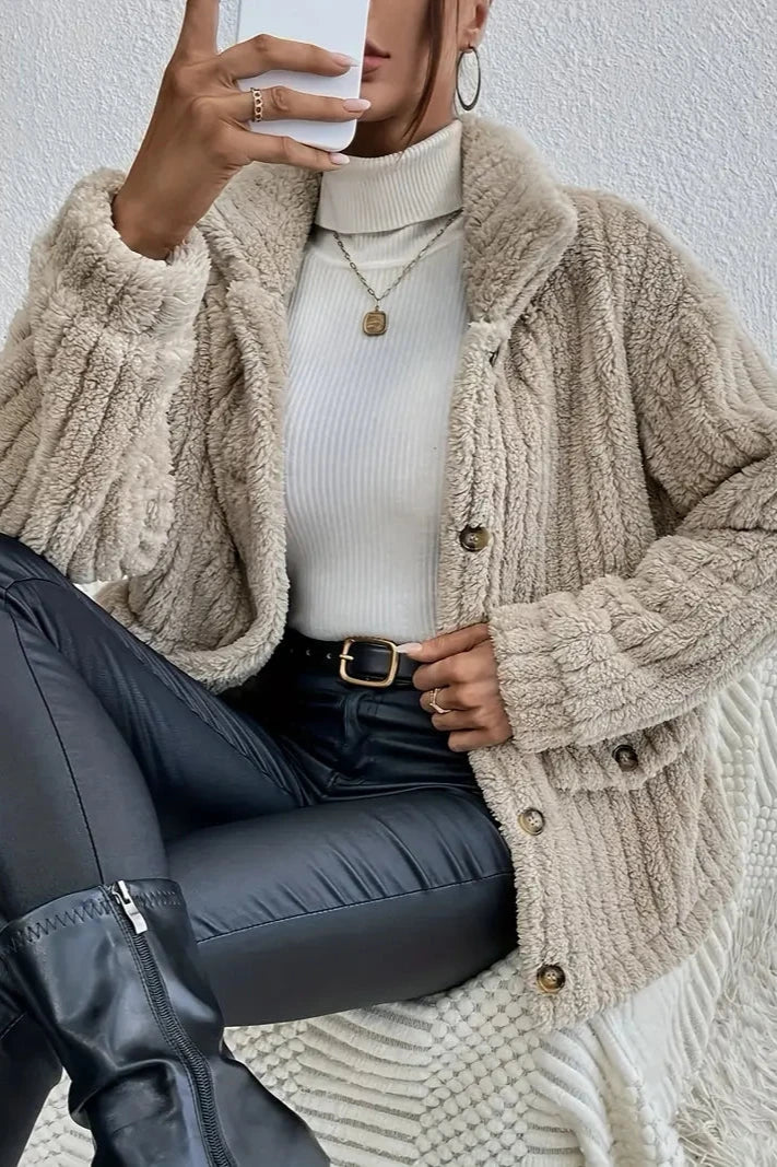 Nova™ | Cardigan à Bouton en Velours Double Face