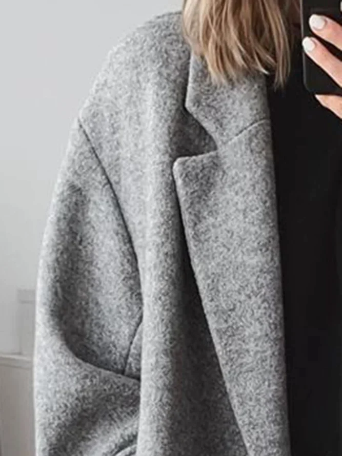 Celia Manteau Femme – Long en Laine Mélangée, Coupe Oversize Élégante &amp; Moderne