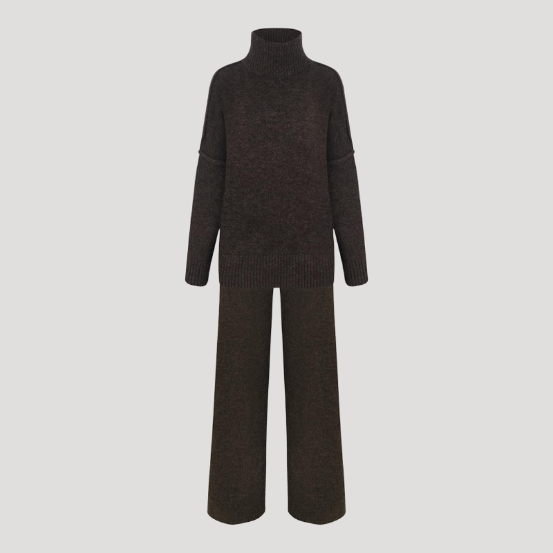 Ensemble Femme Pull Oversize et Pantalon Large – Tenue Maille Hiver