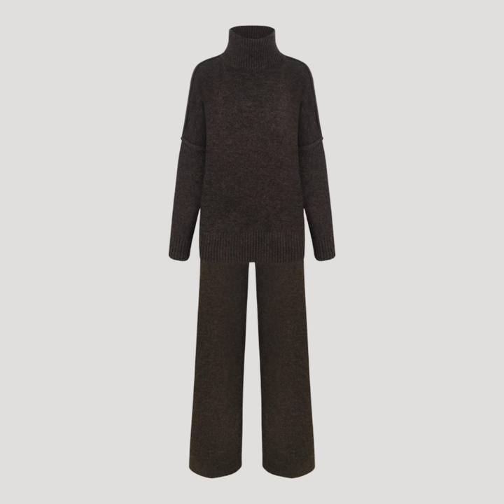 Ensemble Femme Pull Oversize et Pantalon Large – Tenue Maille Hiver