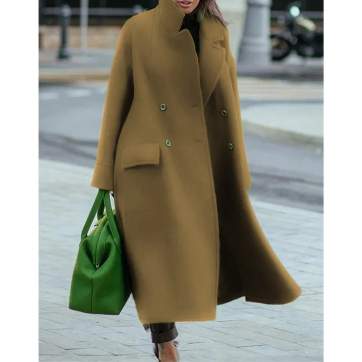 Manteau Long Femme Élégant – Manteau Structuré Chaud Double Couche, Chic Automne Hiver