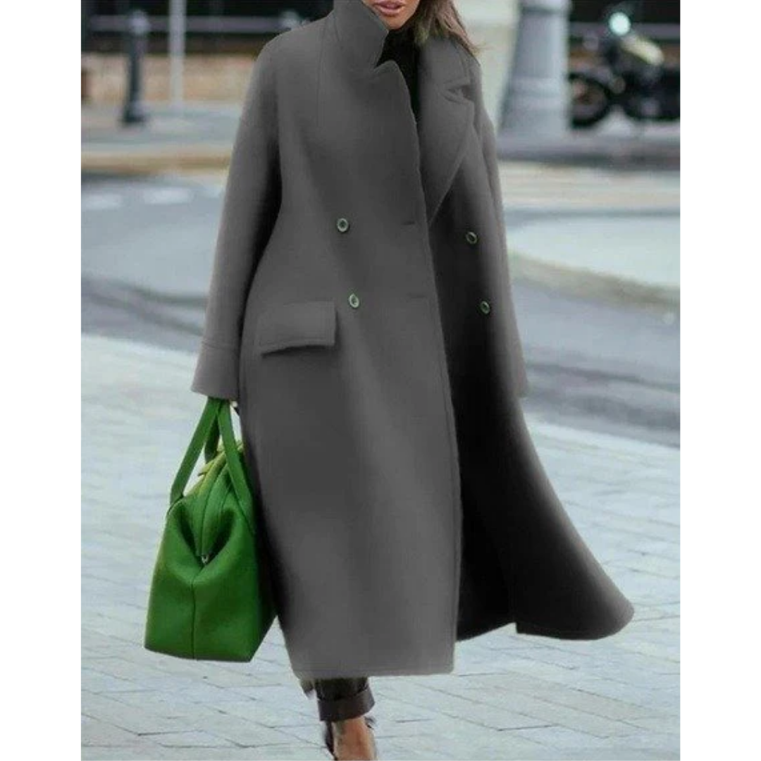 Manteau Long Femme Élégant – Manteau Structuré Chaud Double Couche, Chic Automne Hiver