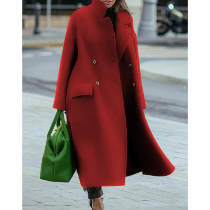 Manteau Long Femme Élégant – Manteau Structuré Chaud Double Couche, Chic Automne Hiver
