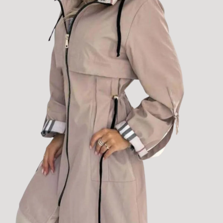 Manteau à Capuche Femme Ceinturé Décontracté