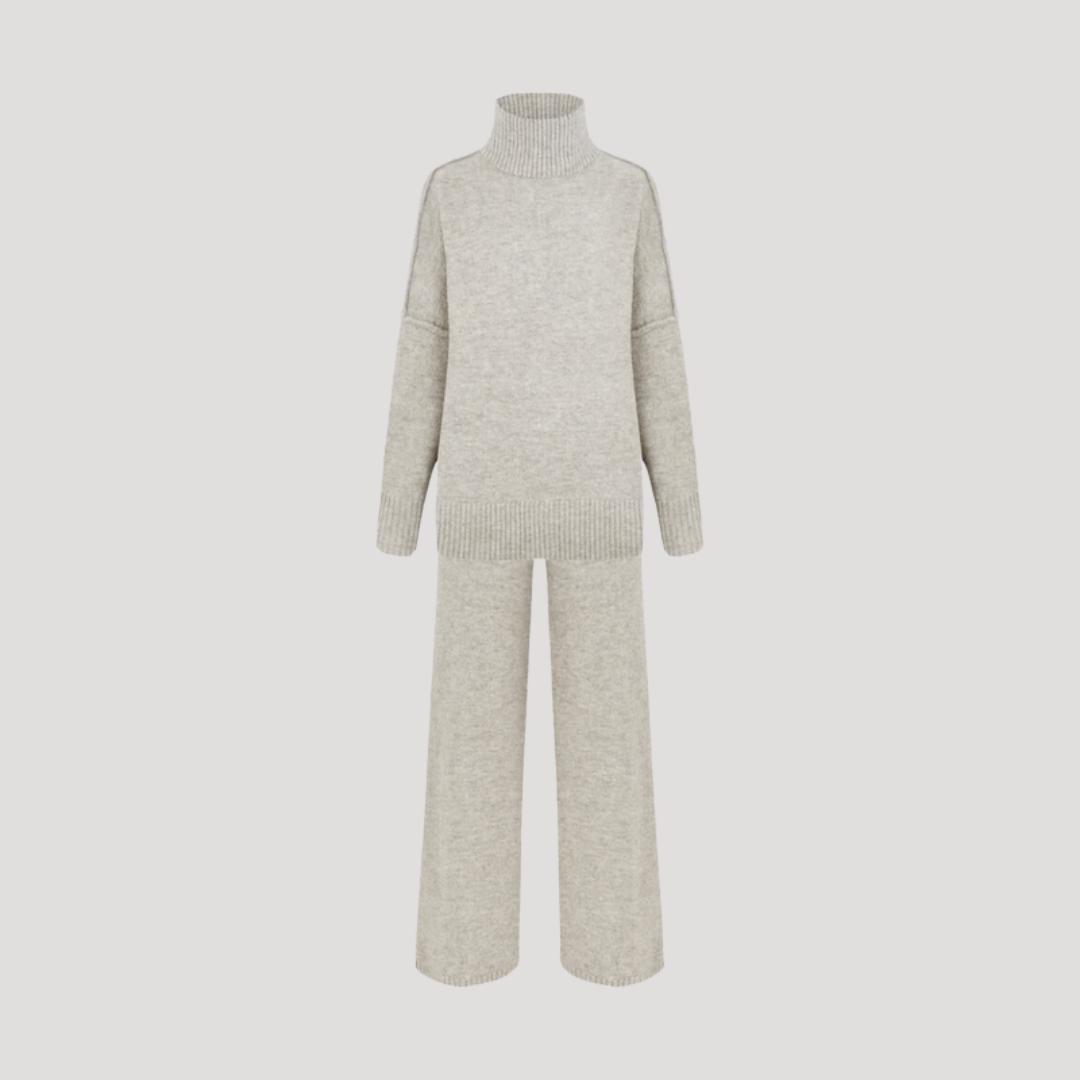 Ensemble Femme Pull Oversize et Pantalon Large – Tenue Maille Hiver