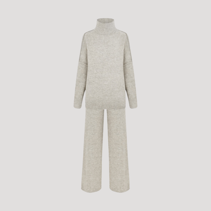 Ensemble Femme Pull Oversize et Pantalon Large – Tenue Maille Hiver