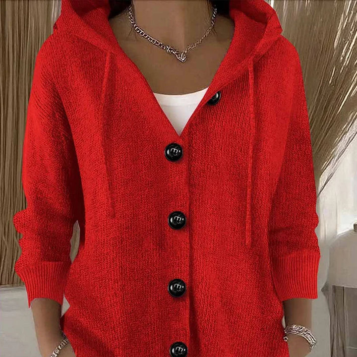 Cardigan uni à manches longues pour femmes