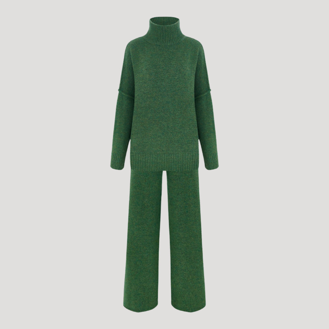 Ensemble Femme Pull Oversize et Pantalon Large – Tenue Maille Hiver
