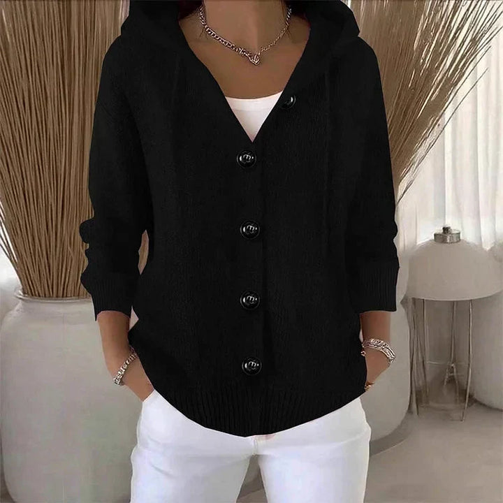 Cardigan uni à manches longues pour femmes