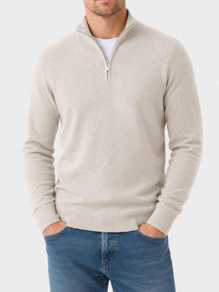 Pull Camionneur Homme Col Zippé – Pull Chic Coupe Ajustée, Chaud et Élégant pour l&