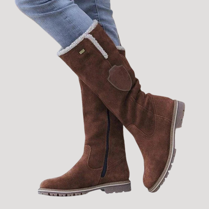 Bottes Hautes Plates Femme Zip Latéral – Bottes d&