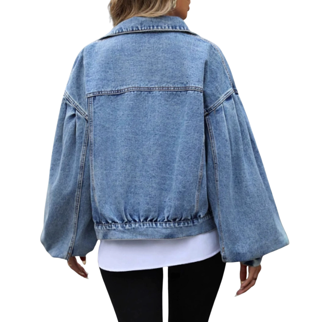 Veste en Jean Croppée Décontractée - Coupe Ample Chic Femme