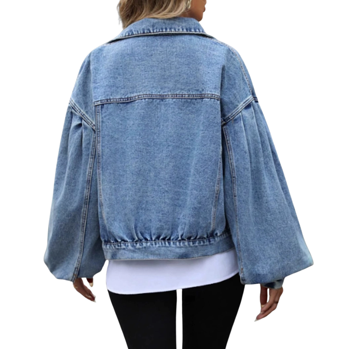 Veste en Jean Croppée Décontractée - Coupe Ample Chic Femme