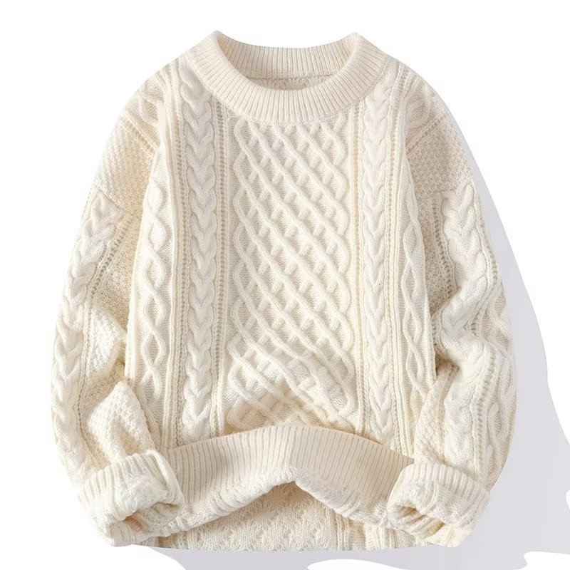 Pull Oversize Femme Torsadé – Gros Pull Hiver Chaud Col Rond, Doux, Confortable et Chic