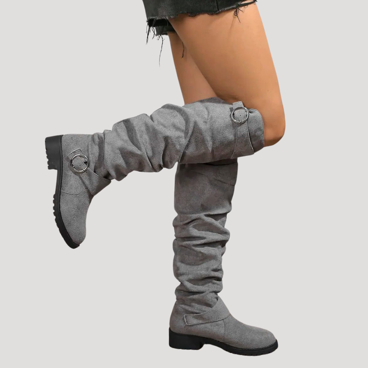 Bottes Femme Hauteur Genou à Boucle – Bottes d&