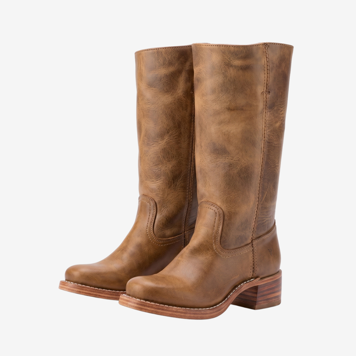 Coutivo - Bottes Hautes Femme Cuir Confort Talon Bloc Usage Quotidien