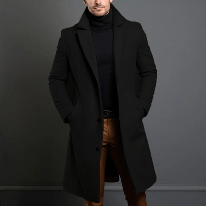 Manteau Long Homme Hiver Style Trench – Manteau Élégant Chaud et Classique, Chic Automne Hiver