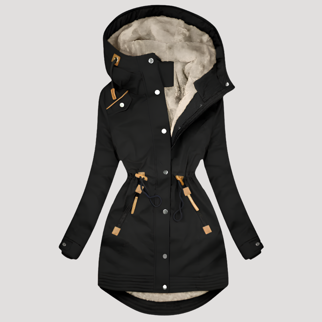 Parka Femme à Capuche Taille Ajustable – Manteau d&