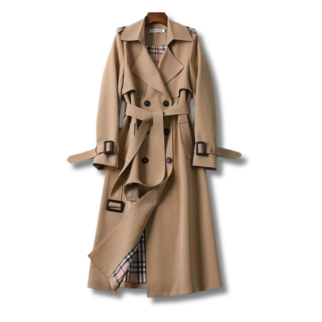 Emilia Trench Femme Élégant – Manteau Long Chic &amp; Polyvalent pour Toutes Saisons