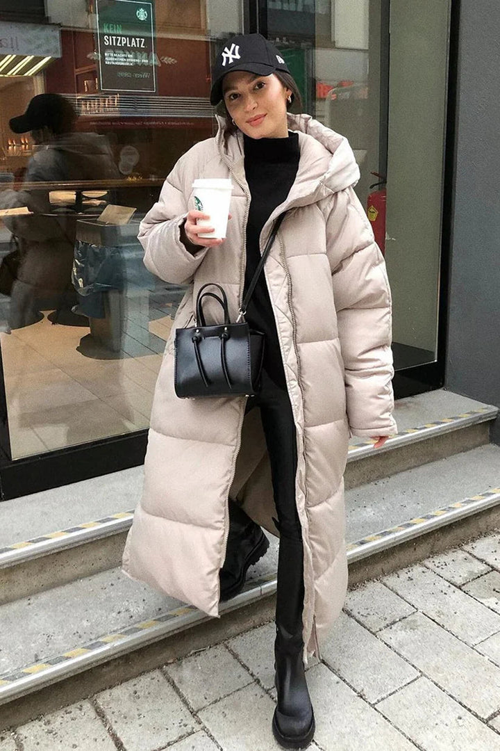 Éléonore | Femme Oversize Col Montant Doudoune Longue