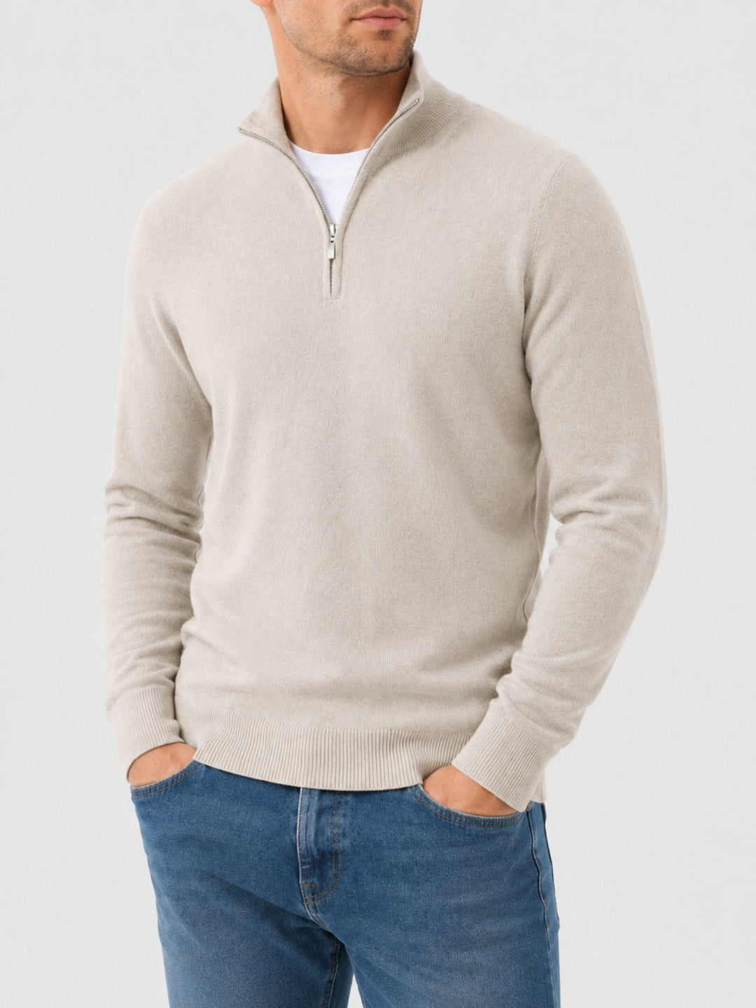 Pull Camionneur Homme Col Zippé – Pull Chic Coupe Ajustée, Chaud et Élégant pour l&