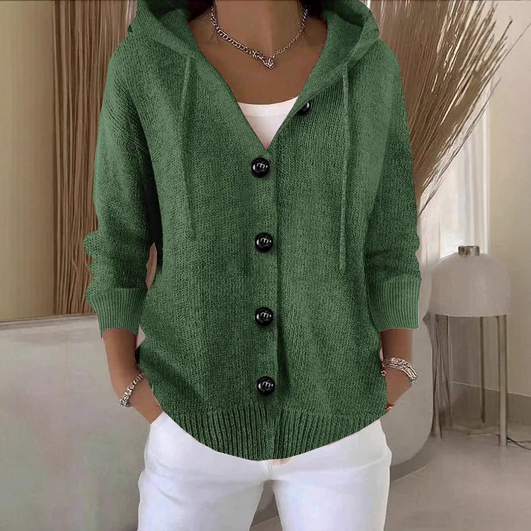 Cardigan uni à manches longues pour femmes