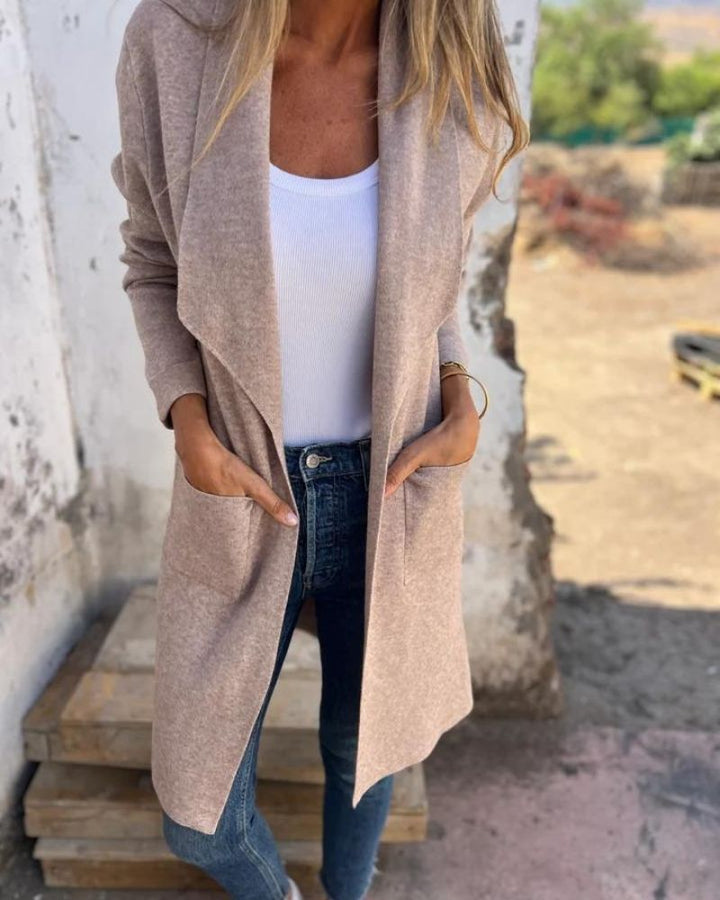 EIGONA - VESTE CARDIGAN CASUAL AVEC REVER