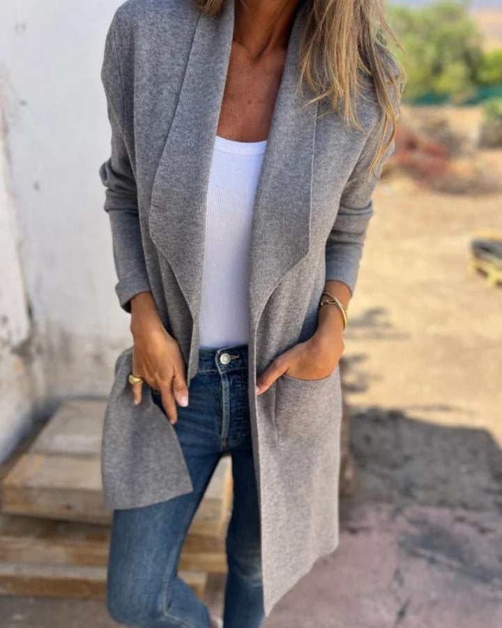 EIGONA - VESTE CARDIGAN CASUAL AVEC REVER
