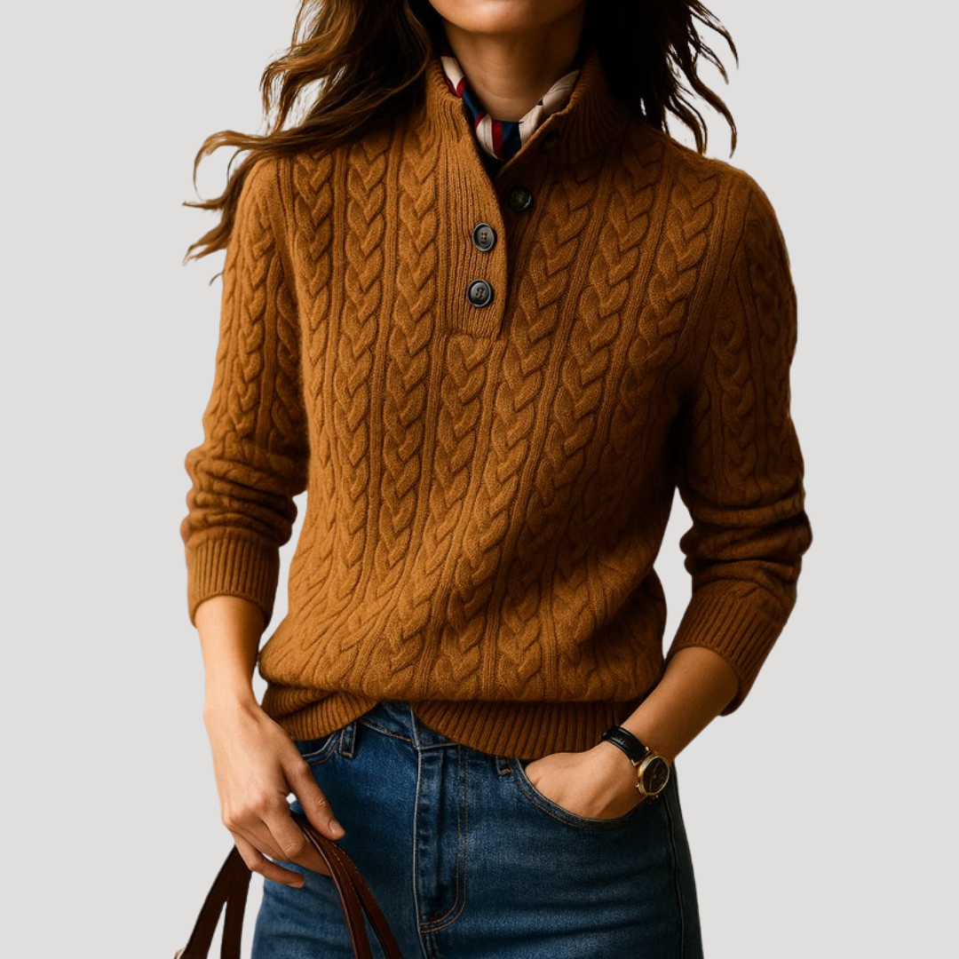 Pull Torsadé Femme Col Boutonné – Pull d&