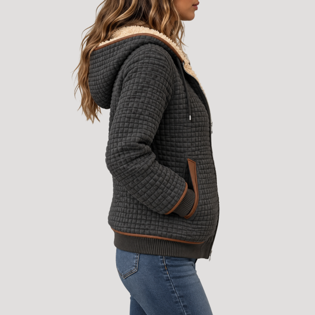Veste Femme Matelassée Zippée à Capuche