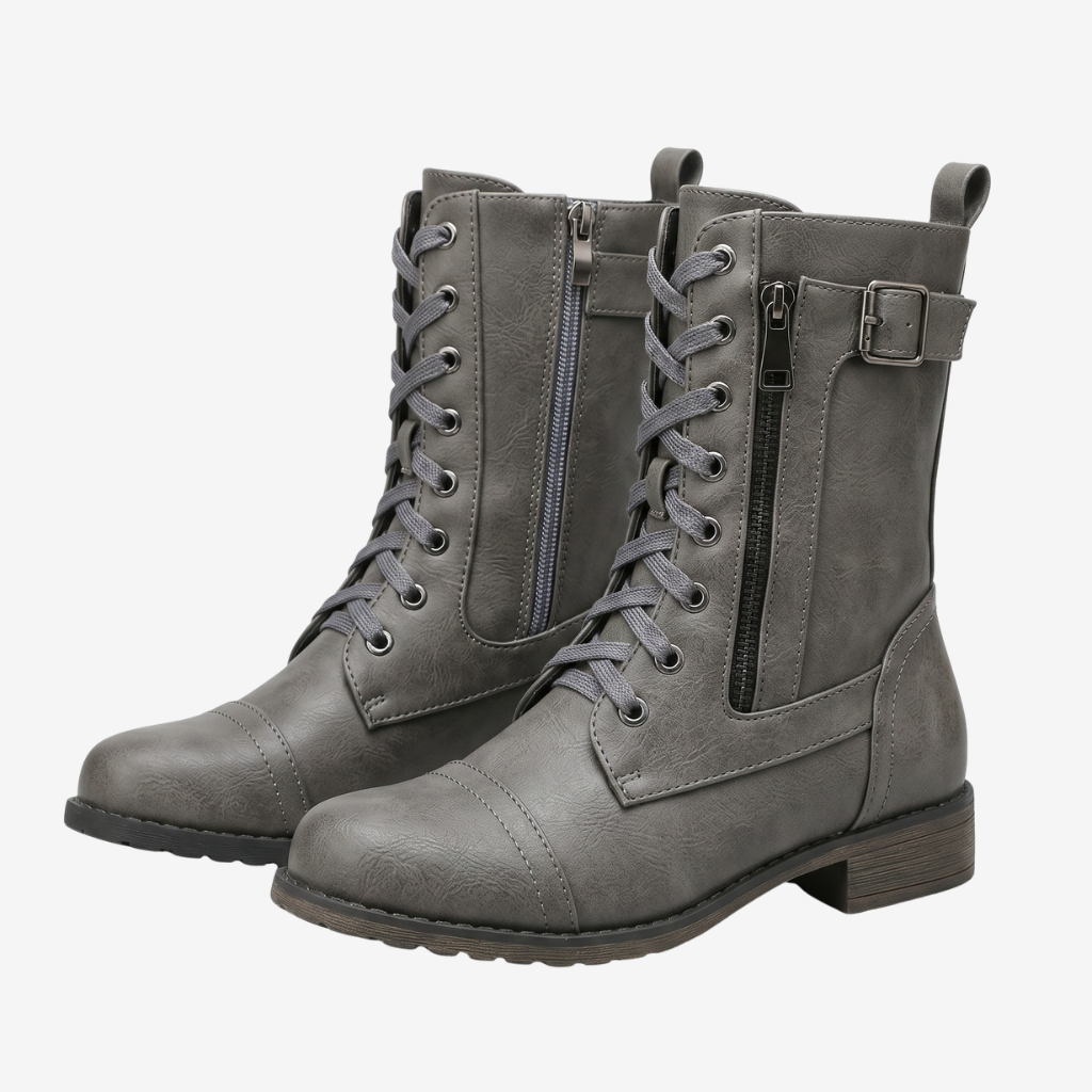 Coutivo - Bottes Hiver Femme Chaudes Antidérapantes Lacets et Fermeture Zip