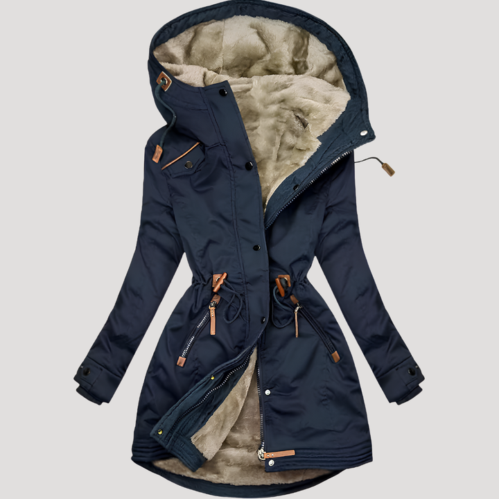 Parka Femme à Capuche Taille Ajustable – Manteau d&