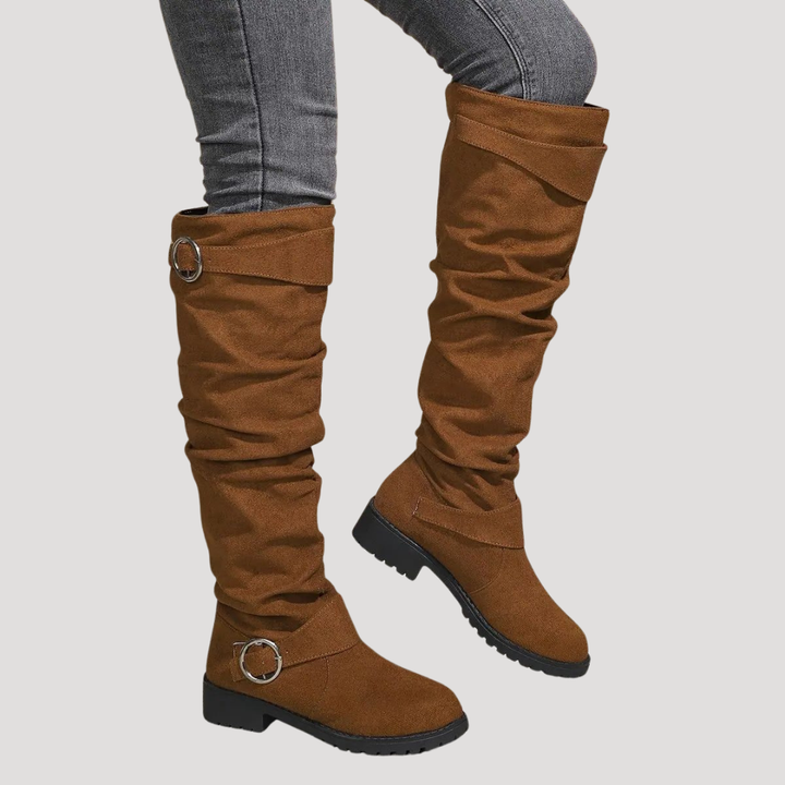 Bottes Femme Hauteur Genou à Boucle – Bottes d&