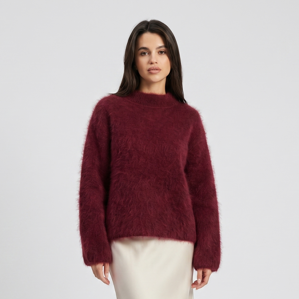 Coutivo - Pull Femme Mohair Doux Coupe Intemporelle Élégante