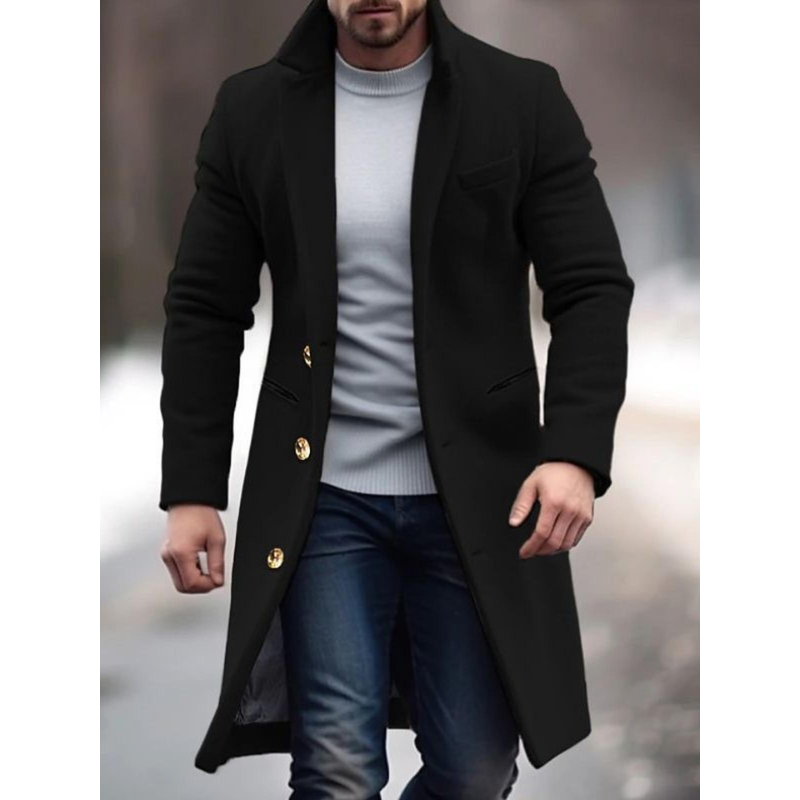 Arthur Manteau Homme en Laine Mélangée – Veste Élégante avec Col Classique &amp; Poches