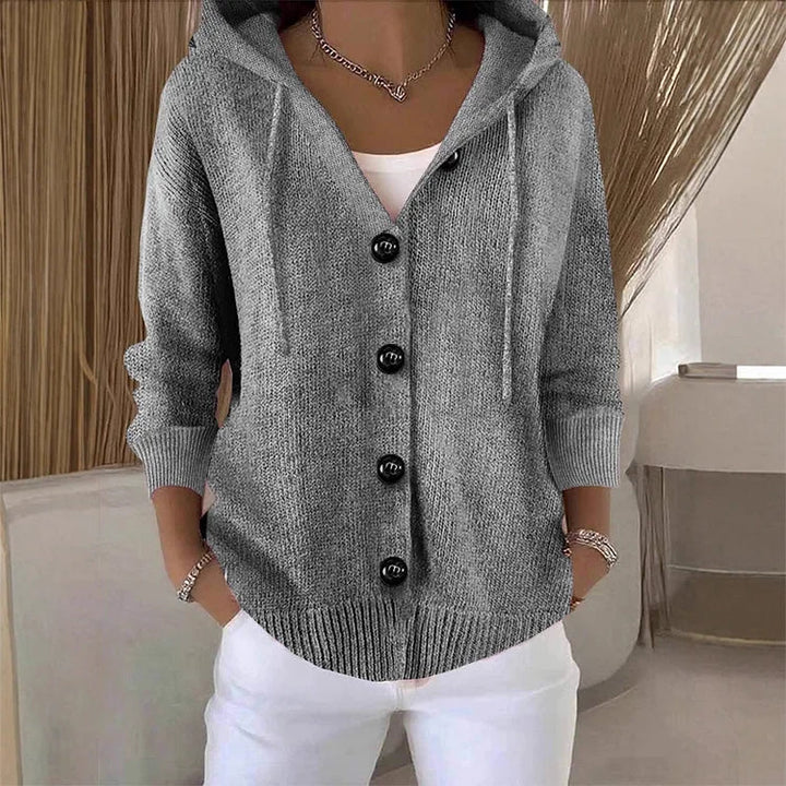 Cardigan uni à manches longues pour femmes