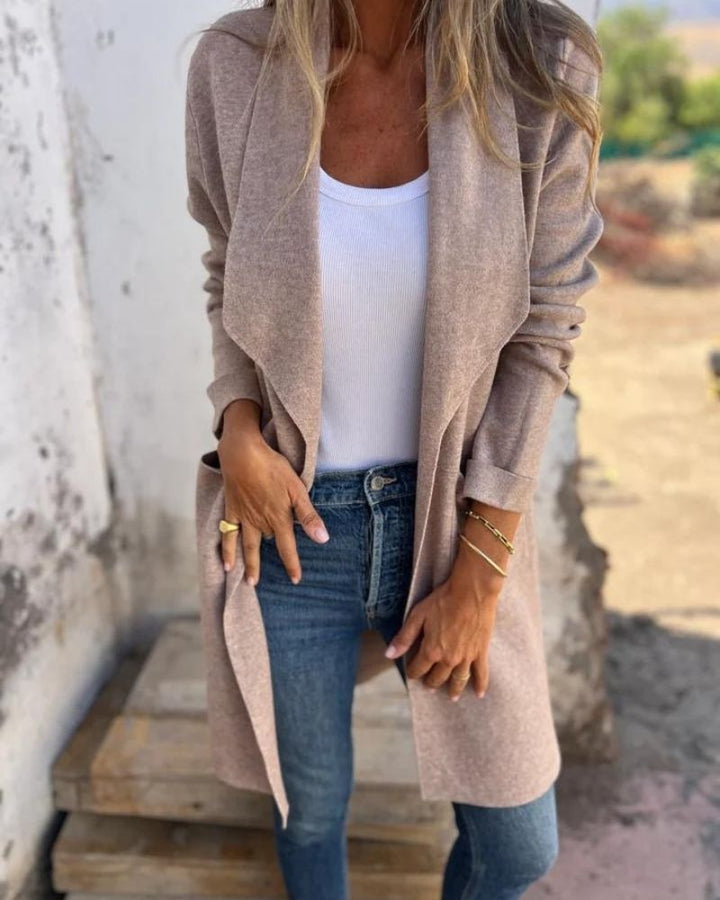 EIGONA - VESTE CARDIGAN CASUAL AVEC REVER
