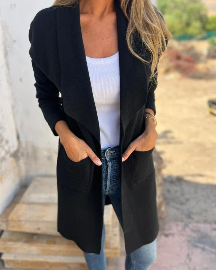 EIGONA - VESTE CARDIGAN CASUAL AVEC REVER