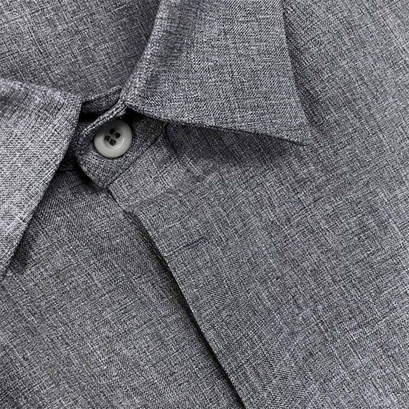 Julien - Chemise Lin Manches Courtes Décontractée Homme