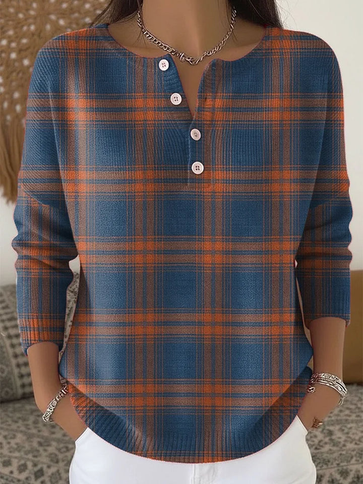Cardigan en Coton à Imprimé Carreaux pour Femmes