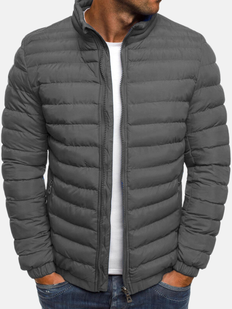 Manuel Veste Matelassée pour Homme – Coupe Droite Légère avec Col Montant &amp; Fermeture Zippée