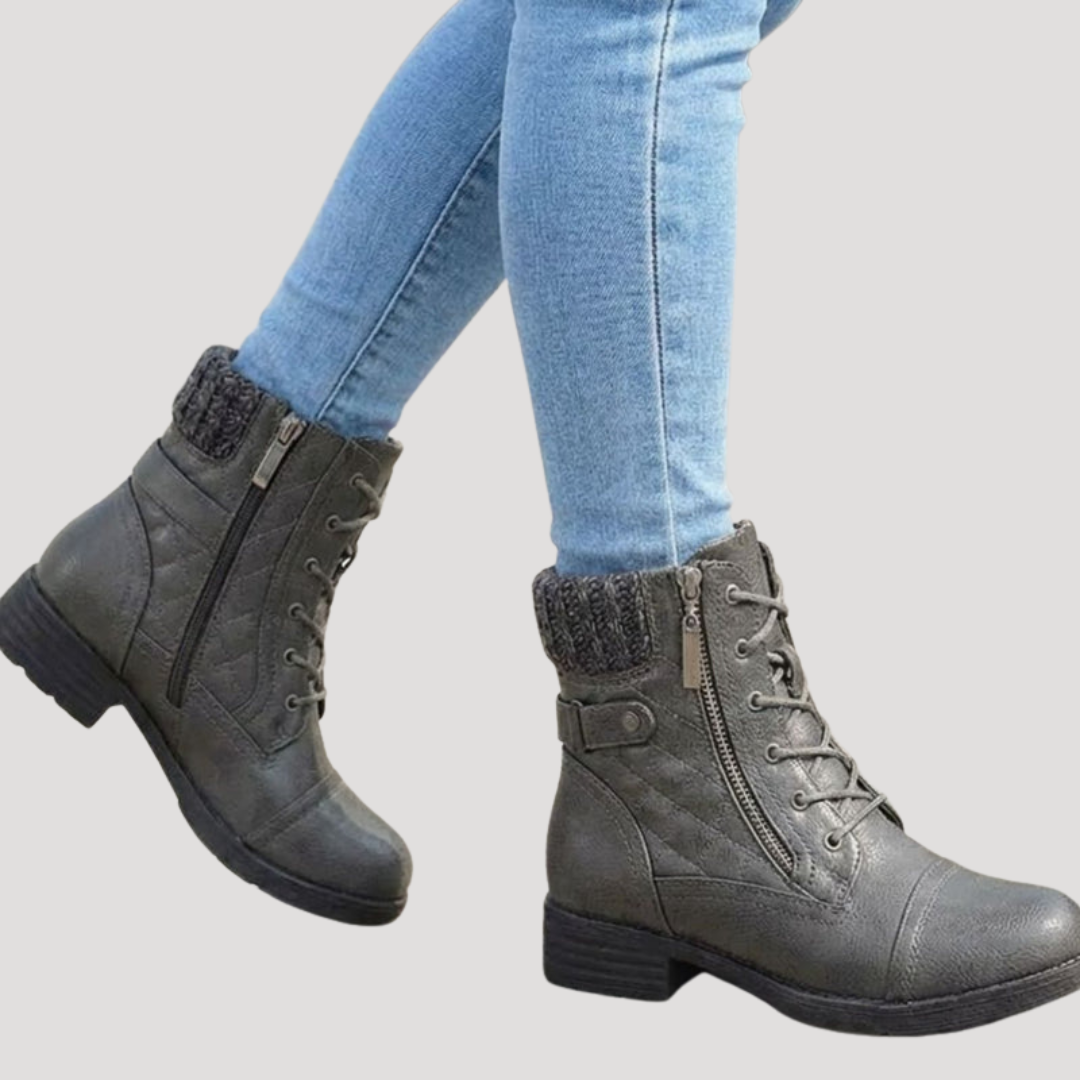 Bottines Femme Matelassées à Lacets – Bottines d&