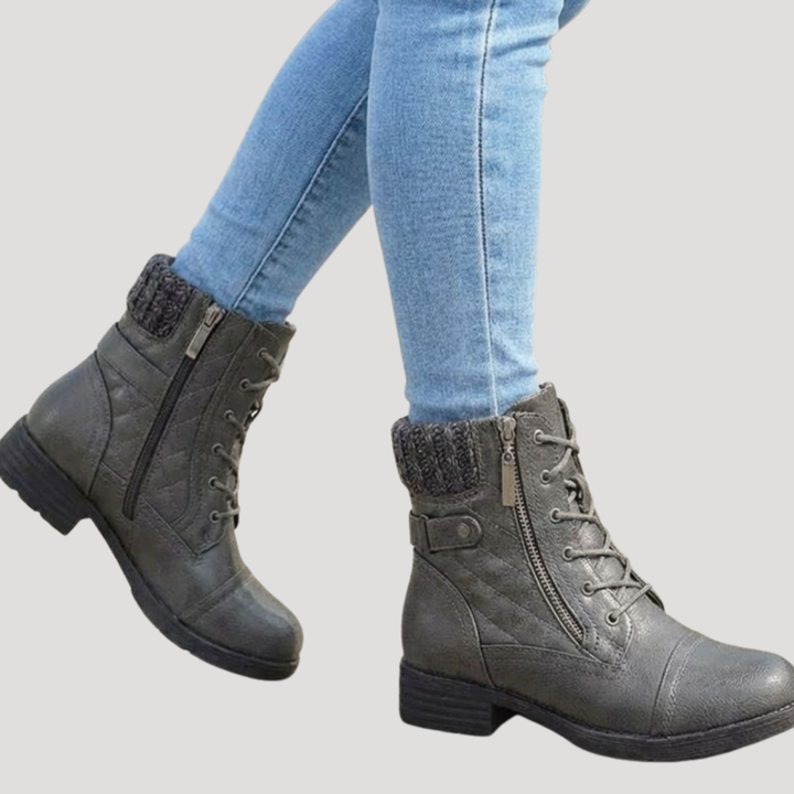 Bottines Femme Matelassées à Lacets – Bottines d&