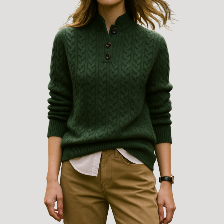 Pull Torsadé Femme Col Boutonné – Pull d&