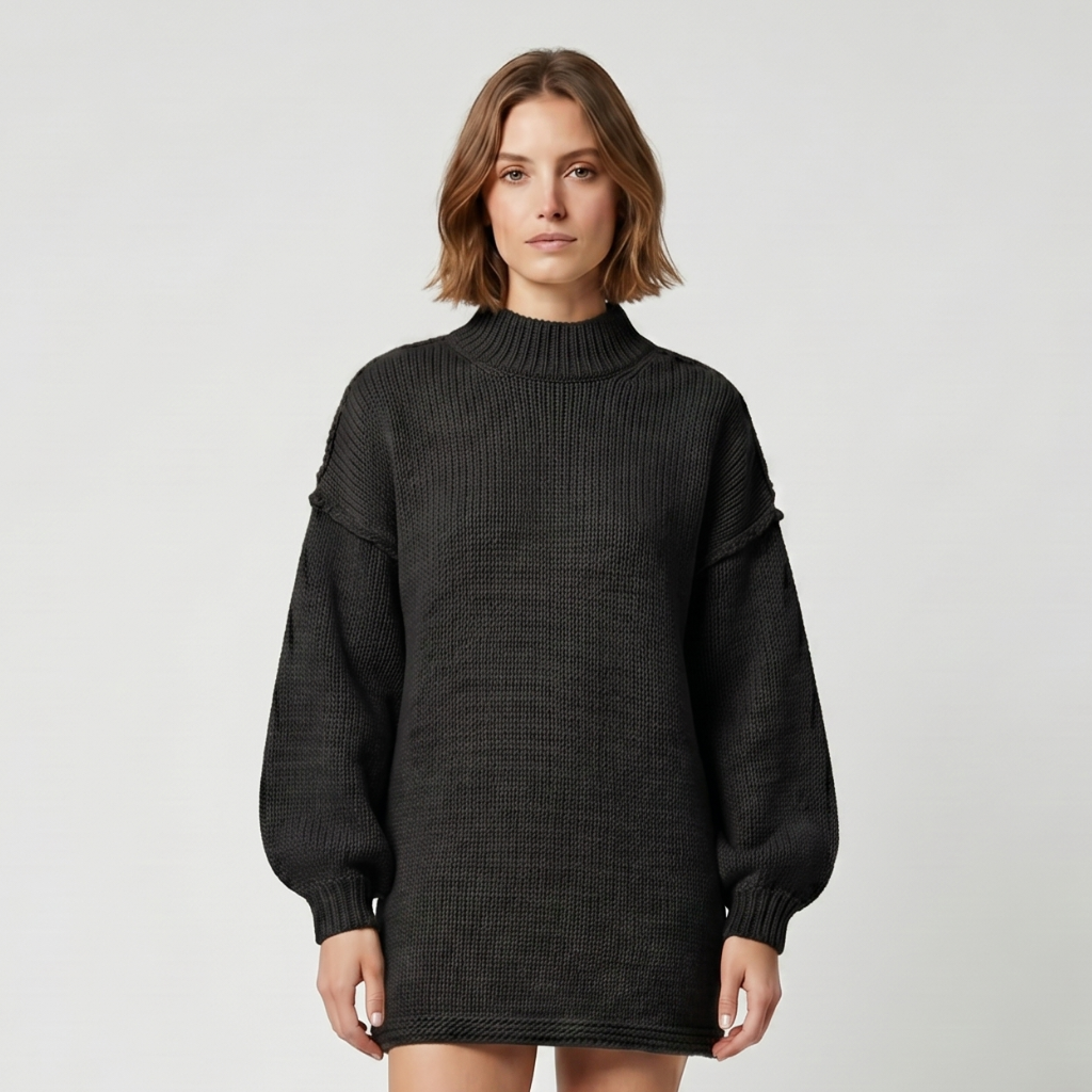 Coutivo - Pull Femme Maille Épaisse Oversize Confort Chaleur Hiver