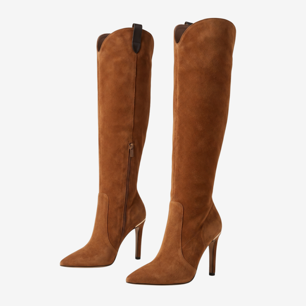 Coutivo - Bottes Cuissardes Femme Cuir Synthétique Confort Talon 8 cm