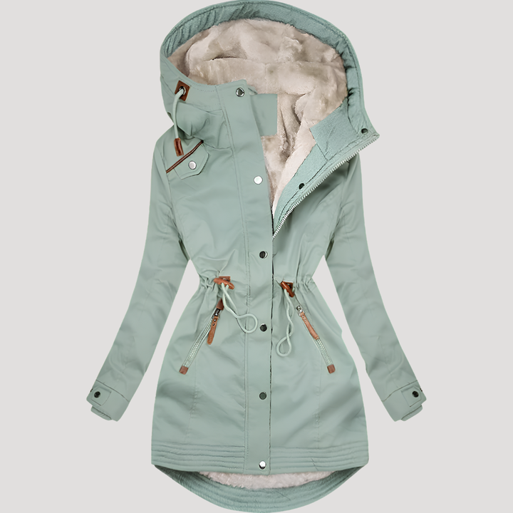 Parka Femme à Capuche Taille Ajustable – Manteau d&