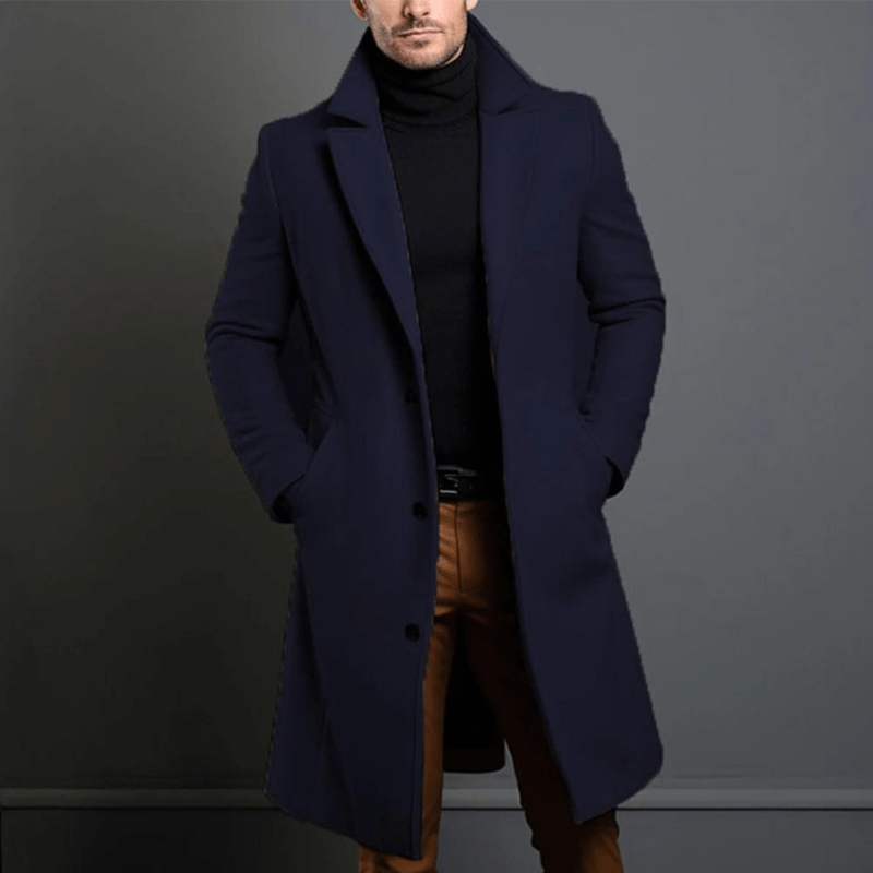 Manteau Long Homme Hiver Style Trench – Manteau Élégant Chaud et Classique, Chic Automne Hiver